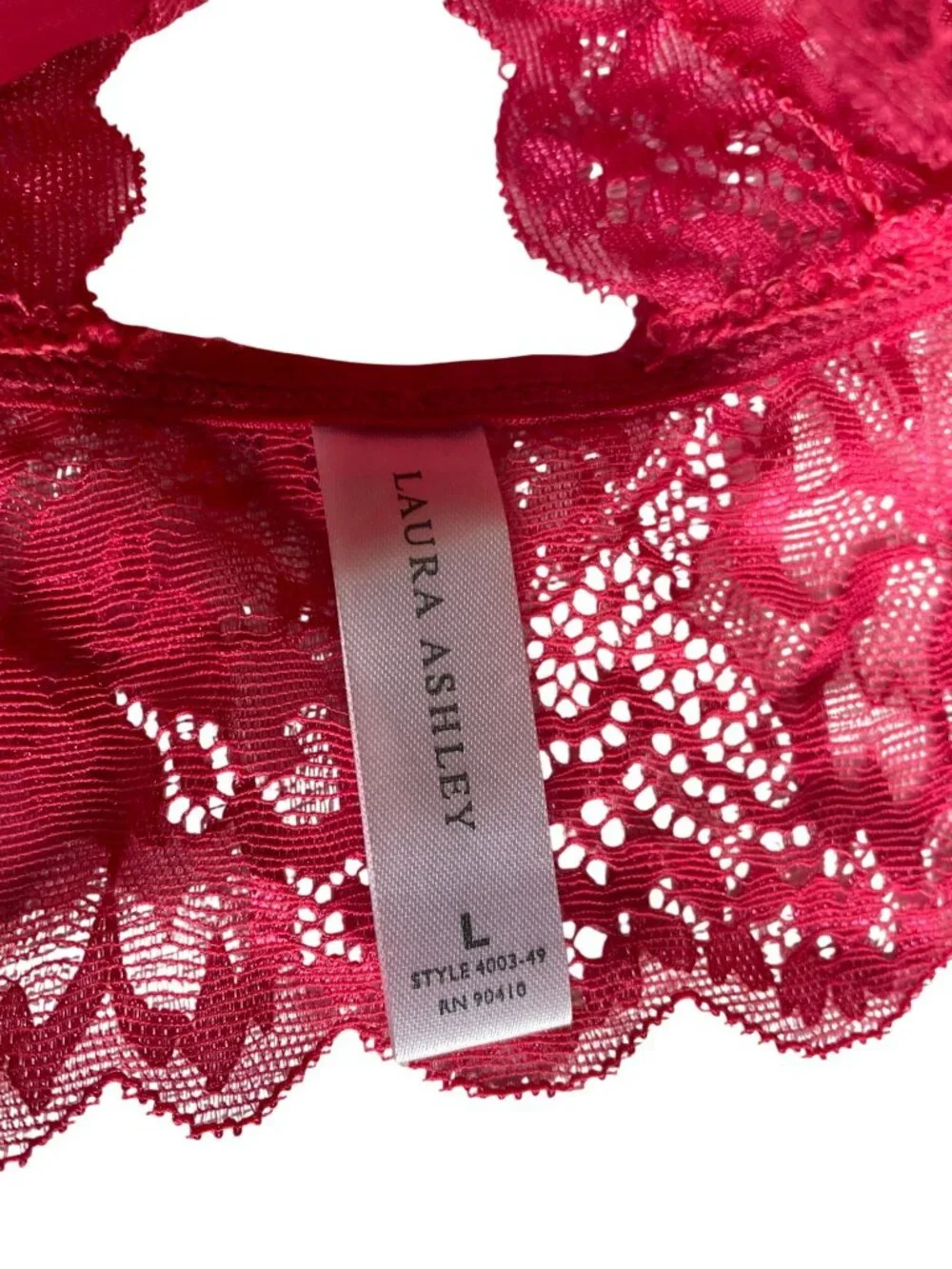 Lightly Lined Lace Bralette Large Laura Ashley Candy Apple Bra Light